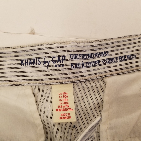 GAP Women's Girlfriend Khaki Ankle Stretch Pants Stripes Size 10 - Picture 13 of 15